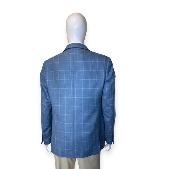 Blue Men Blazer Linen-Blend Sport Coat - Picture 6 of 13